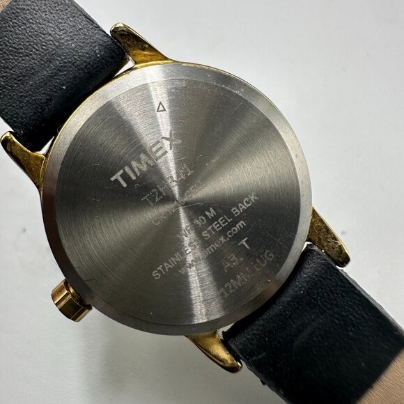 3/$30 Timex Watch Women Gold Tone White Dial Date Window Water Resistant - Picture 3 of 15